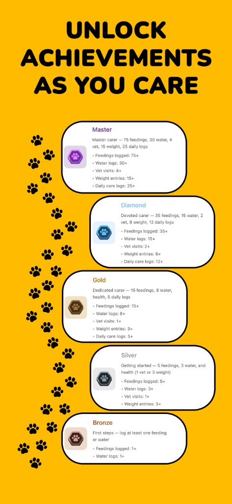 Care achievement levels from Bronze to Master