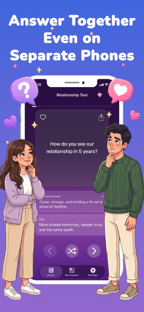 Couple Session showing both partners' answers to the same question