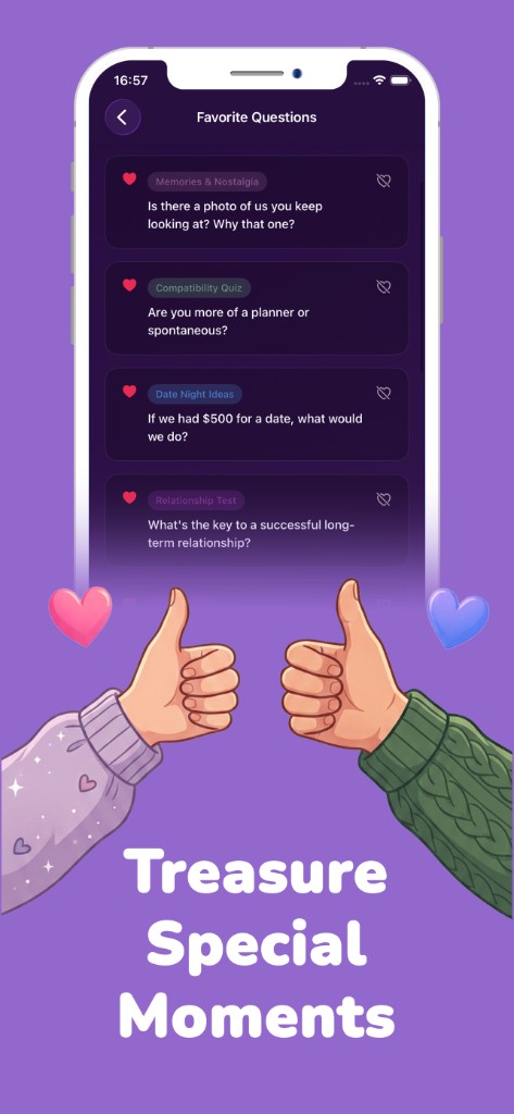 Favorite questions saved for later