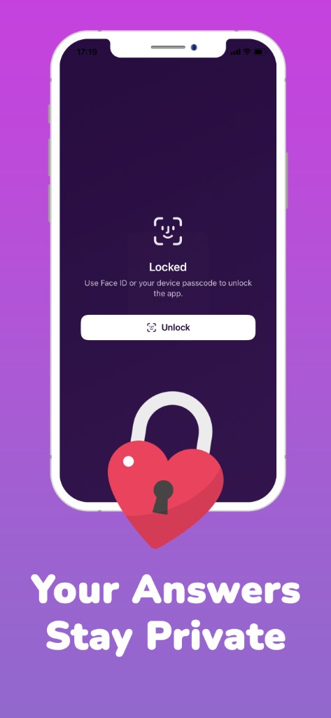 Face ID or passcode lock to keep answers private